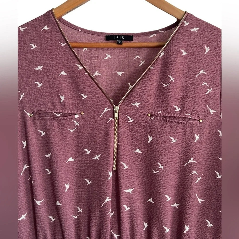 IRIS Dress with bird design and gold detail - Picture 3 of 6